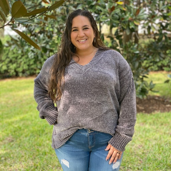 Sweaters - Oversized V-Neck Sweater